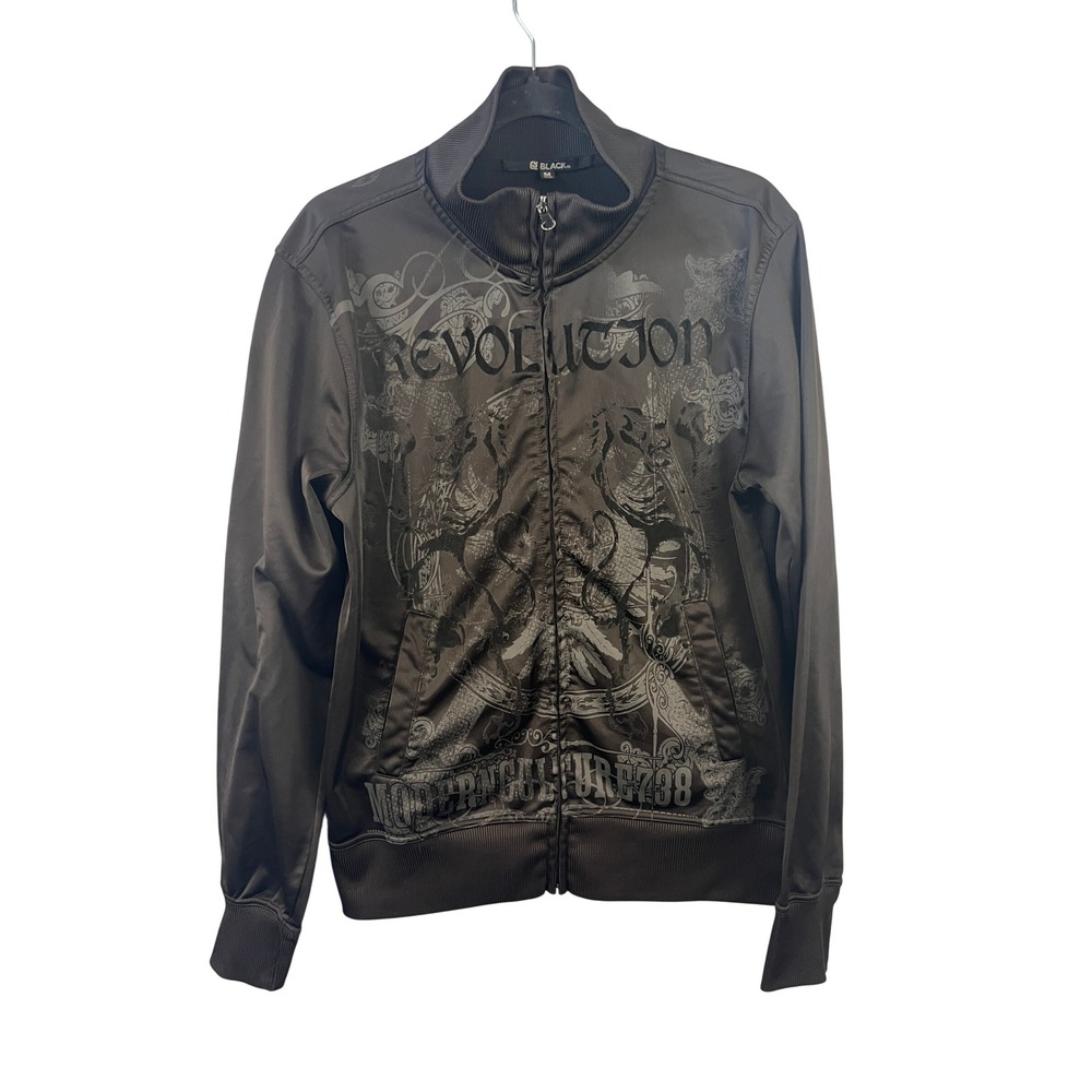 Modern Culture Revolution Black Bomber Jacket SZM Angel Wings Streetwear Skater